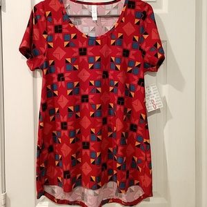 LuLaRoe Classic T- Red Geometric Print